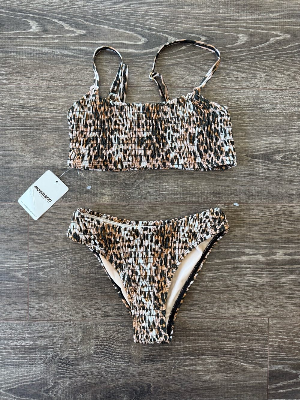 Mossman Smocked Leopard-Print Bikini Set